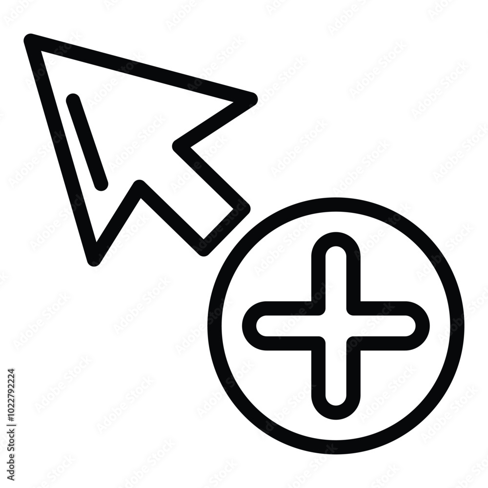 Cursor Gesture Icon Outline Style. Editable Stroke Icon. Cursor Gesture Icon Outline Style. Editable Stroke Icon.