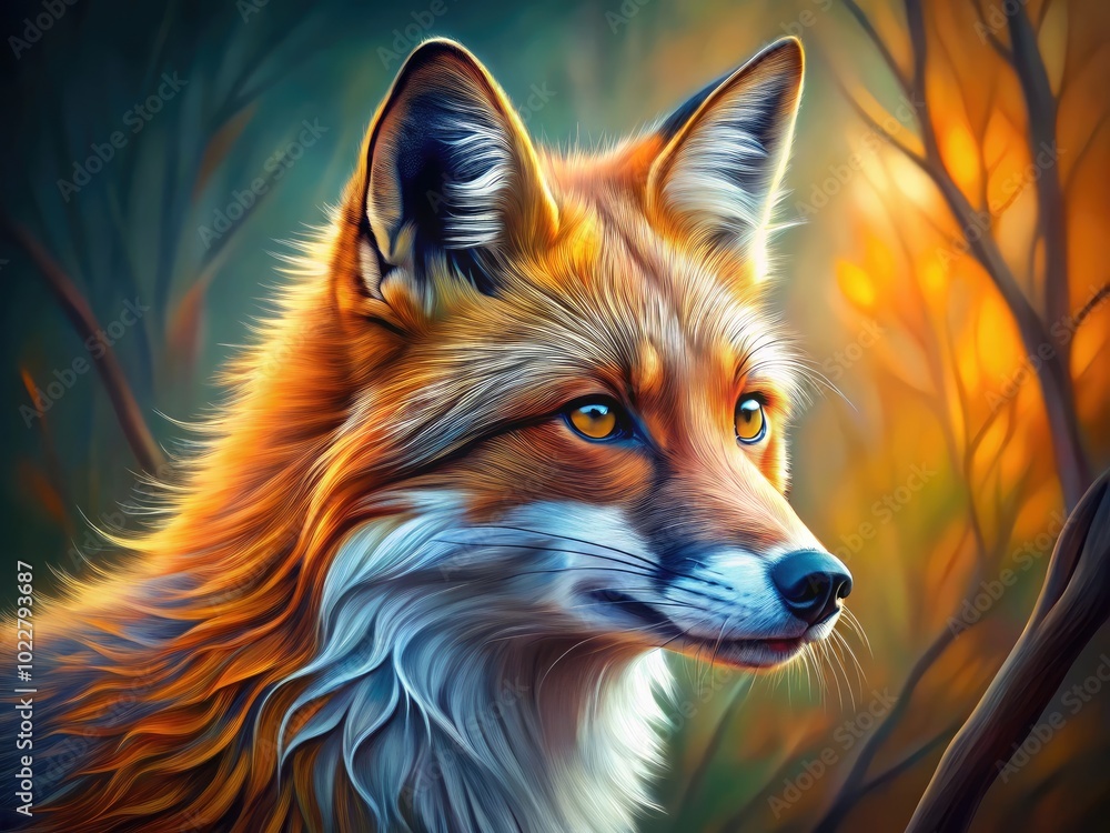 Naklejka premium Stunning Illustrations of Foxes in Various Artistic Styles Capturing Their Beauty and Gracefulness
