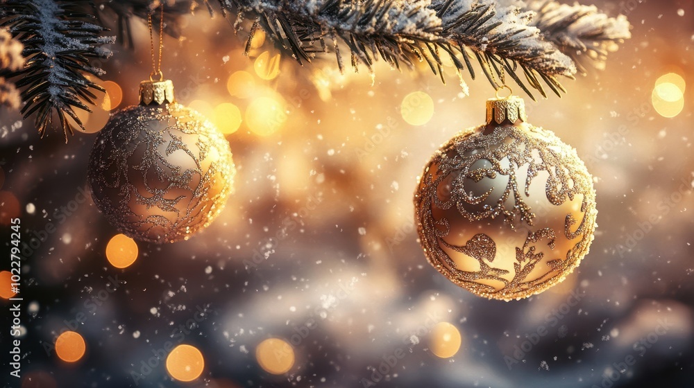 The Golden Ornament on Tree The Golden Ornament on Tree