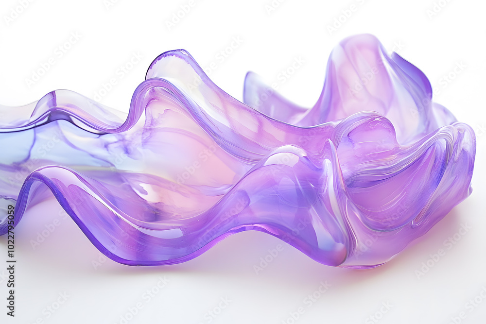 Colorful melted piece of acrylic, plastic isolated on white background Colorful melted piece of acrylic, plastic isolated on white background