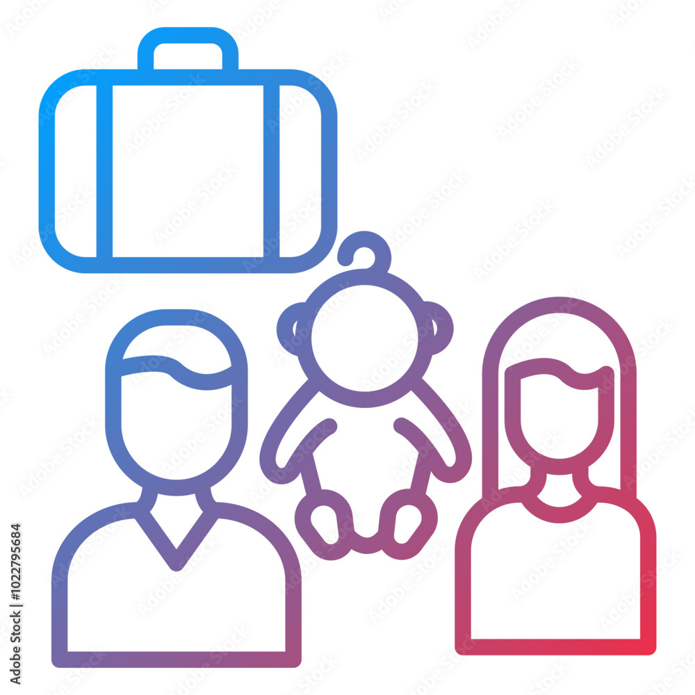 Family Holiday icon style Family Holiday icon style
