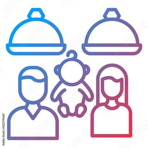 Family Meal icon style