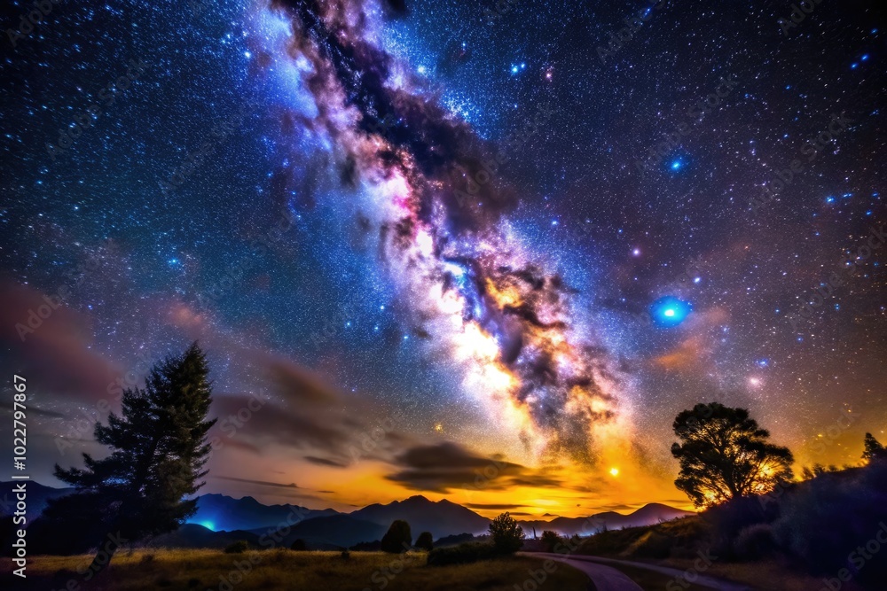 Stunning Night Sky with Star Constellations Illuminating the Darkness in a Celestial Display Stunning Night Sky with Star Constellations Illuminating the Darkness in a Celestial Display