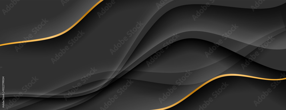 black abstract background with golden wavy lines black abstract background with golden wavy lines