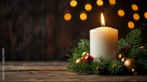 christmas decoration with candle