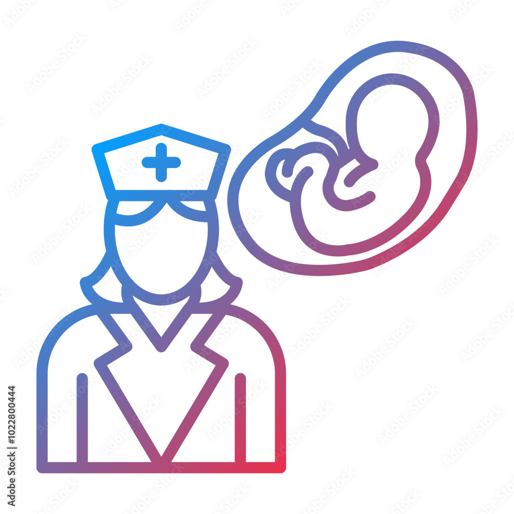 Delivery Nurse Midwife icon style Delivery Nurse Midwife icon style