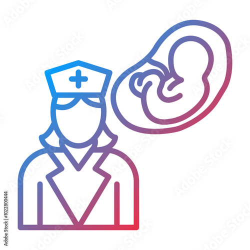 Delivery Nurse Midwife icon style