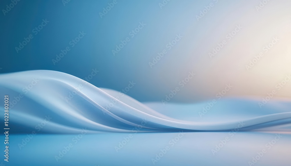 Flowing waves of soft blue fabric on a serene background, conveying a sense of calm and tranquility. Flowing waves of soft blue fabric on a serene background, conveying a sense of calm and tranquility.