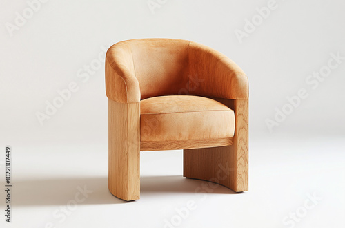 a barrel chair with a wraparound backrest