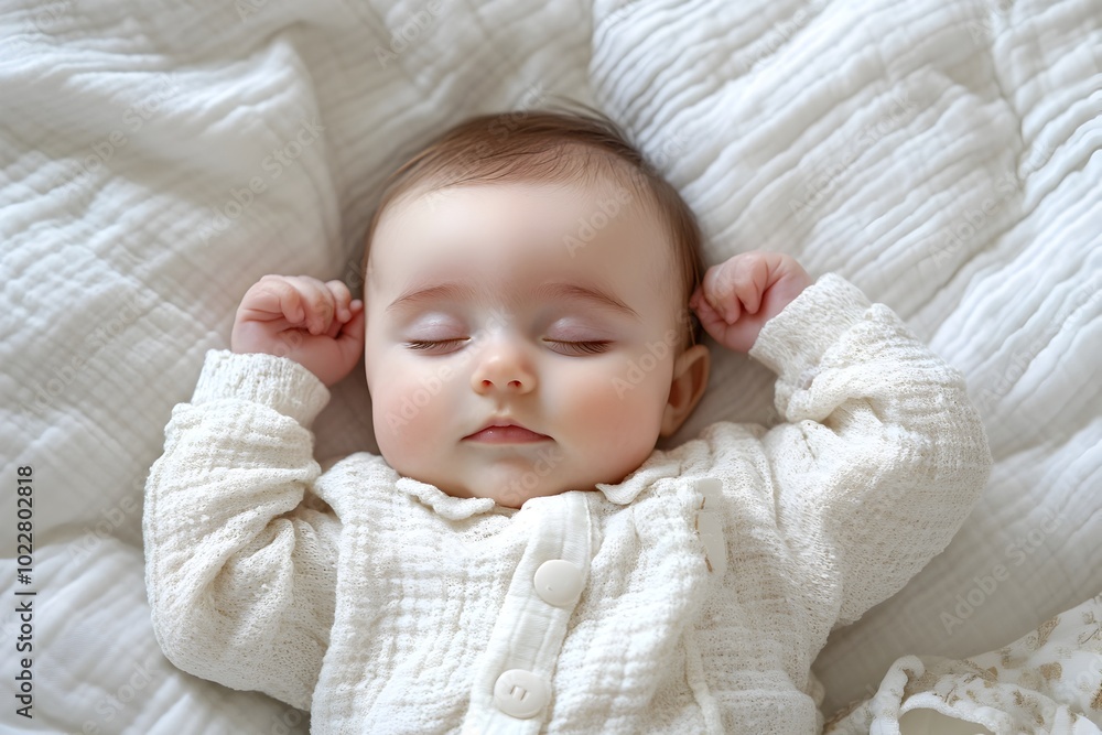 Peaceful Newborn Resting in a Minimalist Nursery Setting Peaceful Newborn Resting in a Minimalist Nursery Setting