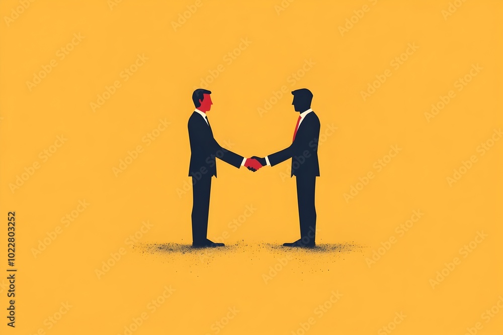 Handshake Deal in Minimalist Business Partnership Handshake Deal in Minimalist Business Partnership