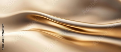 Luxurious golden fabric texture with smooth, wavy patterns on a subtle backdrop.