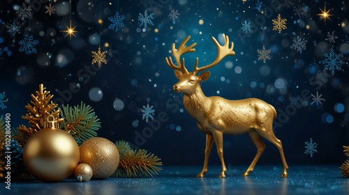 christmas card with deer