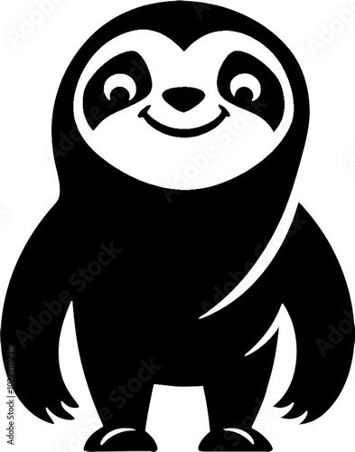 Cute Cartoon Sloth for Fun Printable Art Projects. 