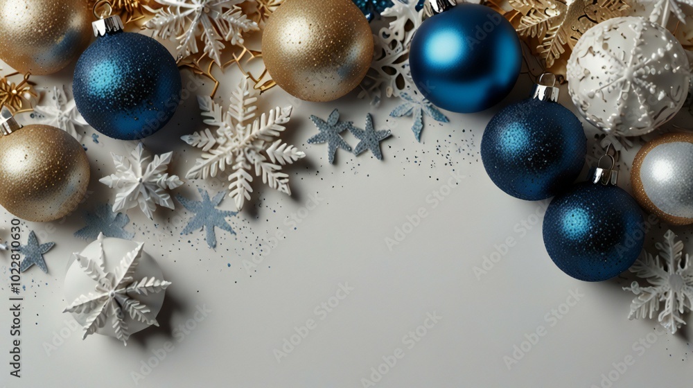 christmas decoration on a blue background christmas decoration on a blue background