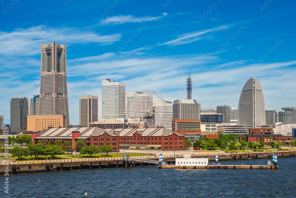 Ταπετσαρία Scenery of Yokohama port at Yokohama city in Kanagawa Prefecture, Kanto, Japan