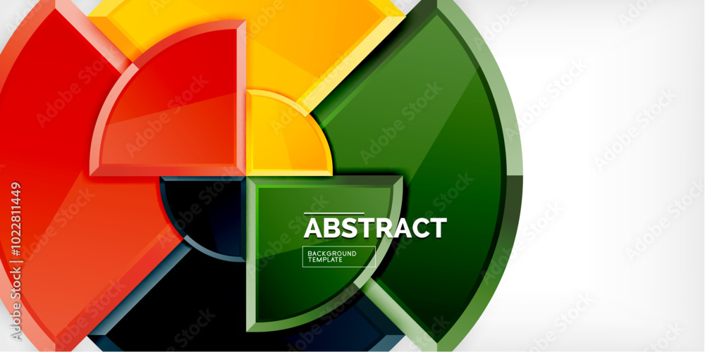 Abstract background - circles and round triangles with 3d effect. Vector Illustration For Wallpaper, Banner, Background, Card, Book Illustration, landing page Abstract background - circles and round triangles with 3d effect. Vector Illustration For Wallpaper, Banner, Background, Card, Book Illustration, landing page