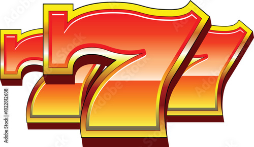 Classic 777 Slots logo las vegas icon  game casino illustration