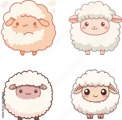 Cute Cartoon Sheep Characters