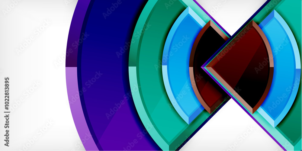 Abstract background - circles and round triangles with 3d effect. Vector Illustration For Wallpaper, Banner, Background, Card, Book Illustration, landing page Abstract background - circles and round triangles with 3d effect. Vector Illustration For Wallpaper, Banner, Background, Card, Book Illustration, landing page