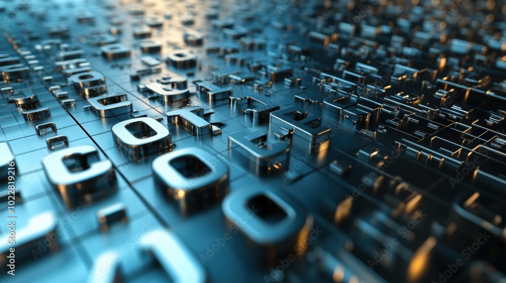 Metallic numbers on a blue surface. Metallic numbers on a blue surface.