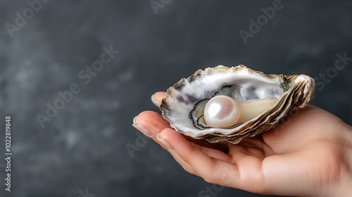 Elegant Pearl in an Open Oyster Shell