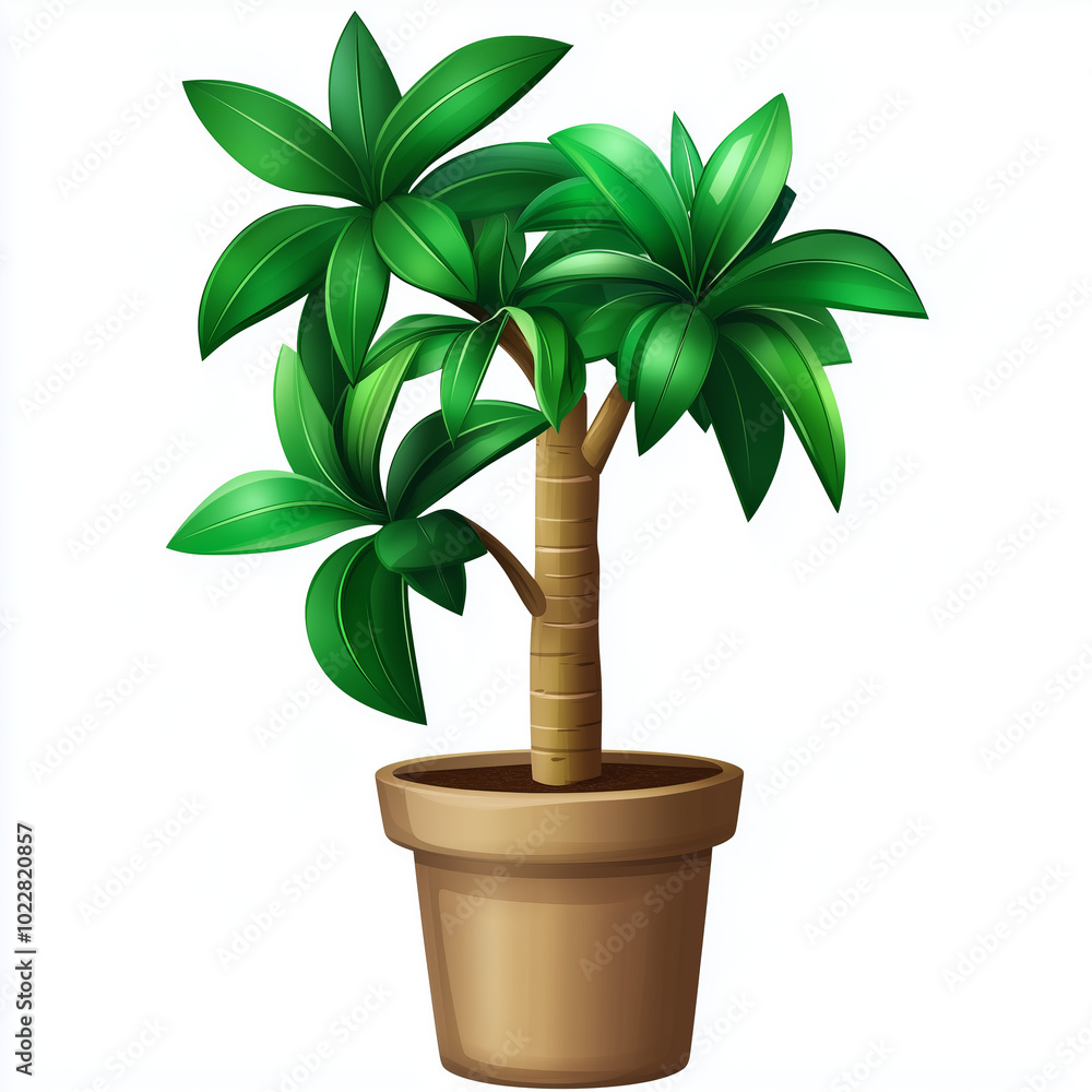 A potted green plant with lush foliage and a brown pot. A potted green plant with lush foliage and a brown pot.