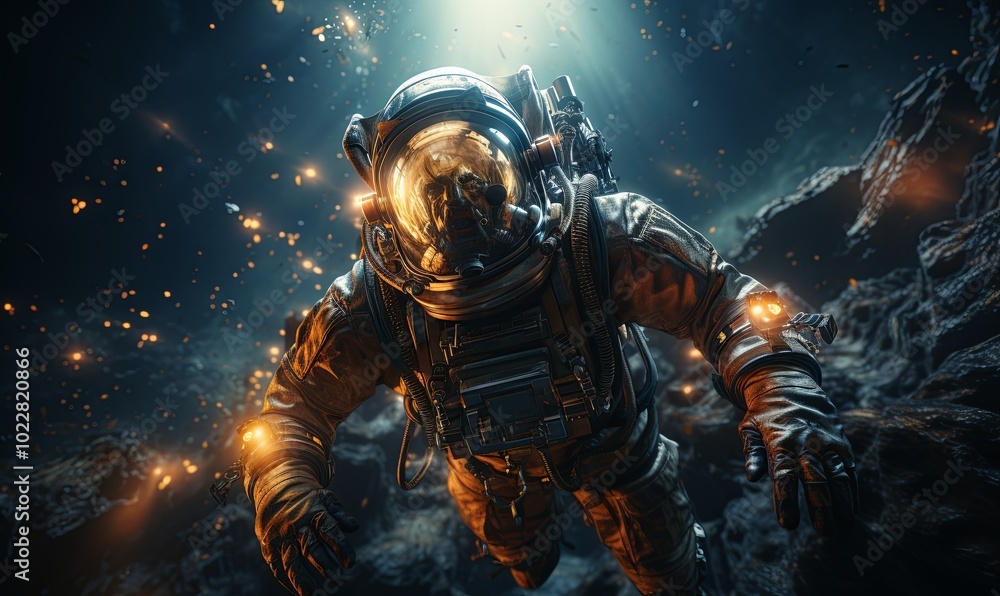 Astronaut Walking in Space Astronaut Walking in Space