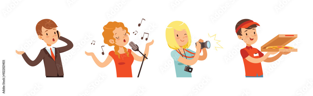 People Character Profession Engaged in Different Job Vector Set People Character Profession Engaged in Different Job Vector Set