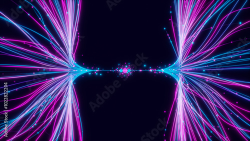 Obraz na płótnie Big data artificial intelligence machine learning neural network flow complex information science innovation technology data analysis visualization cyberspace future. 3d rendering.