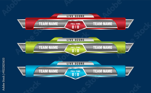 Scoreboard Broadcast Sport Lower Thirds vector template design  sport game soccer football,futsal,basketball