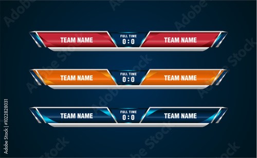 Scoreboard Broadcast Sport Lower Thirds vector template design  sport game soccer football,futsal,basketball