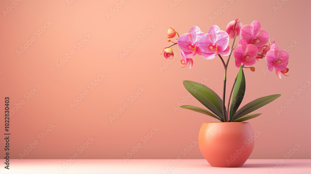 Pink Orchid in a Pot Pink Orchid in a Pot
