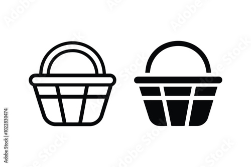 Shopping basket icon isolated on white background.