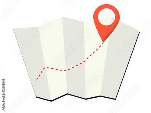 Free Download A Paper map with a red location pin. Destination mark on a map. Illustration on transparent background - GFXLoad