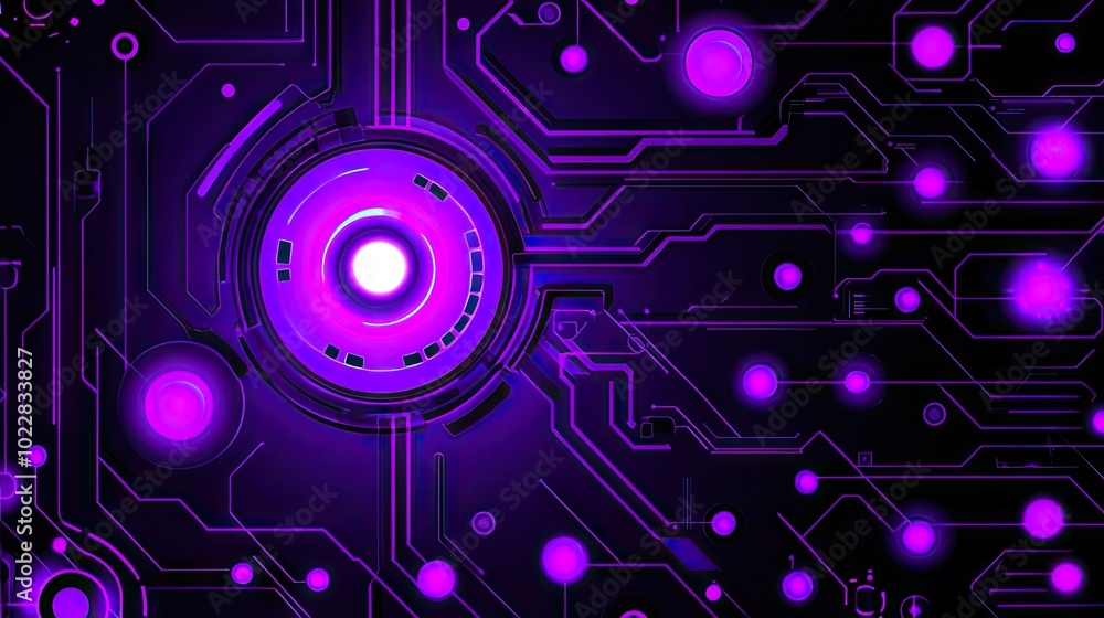 Obraz premium AI technology background with abstract circuits, data patterns, and glowing digital nodes representing future tech.