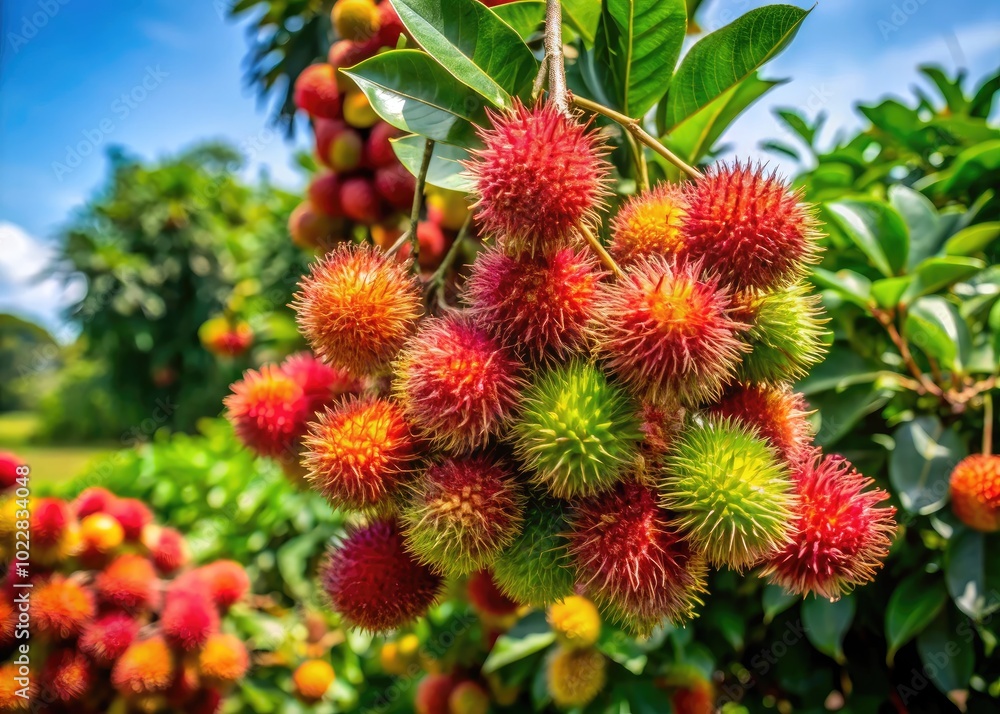 Fototapeta premium Understanding the Ripening Process of Rambutan Fruit for Optimal Harvesting and Enjoyment