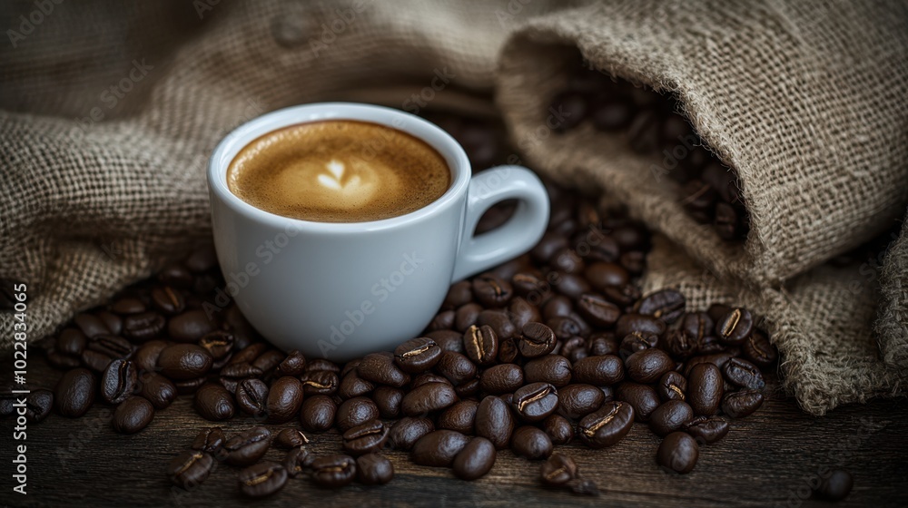 The Coffee Cup and Beans The Coffee Cup and Beans