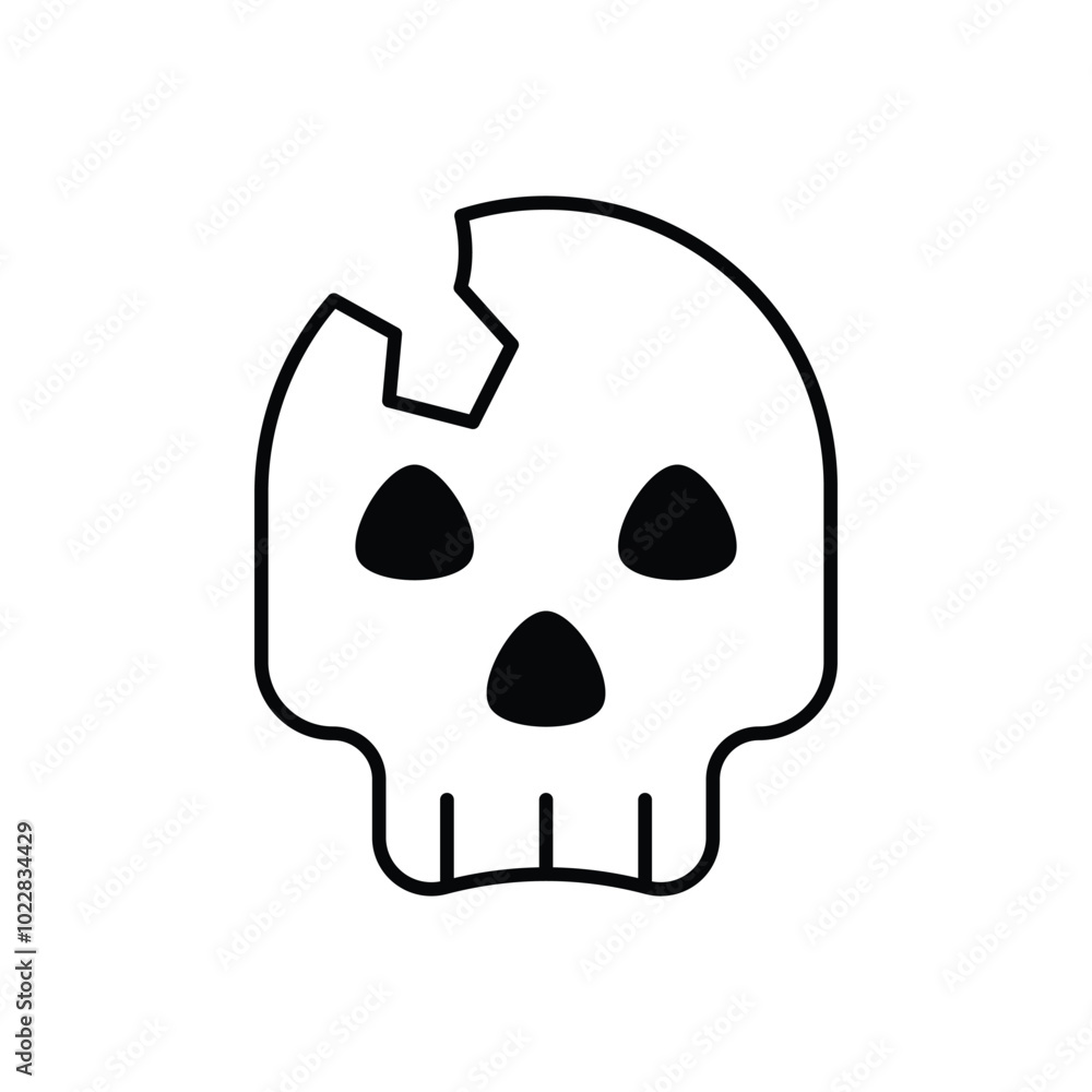 Cracked Skull vector icon Cracked Skull vector icon