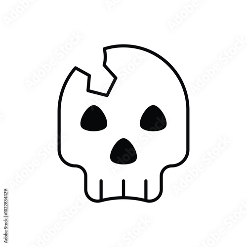 Cracked Skull vector icon