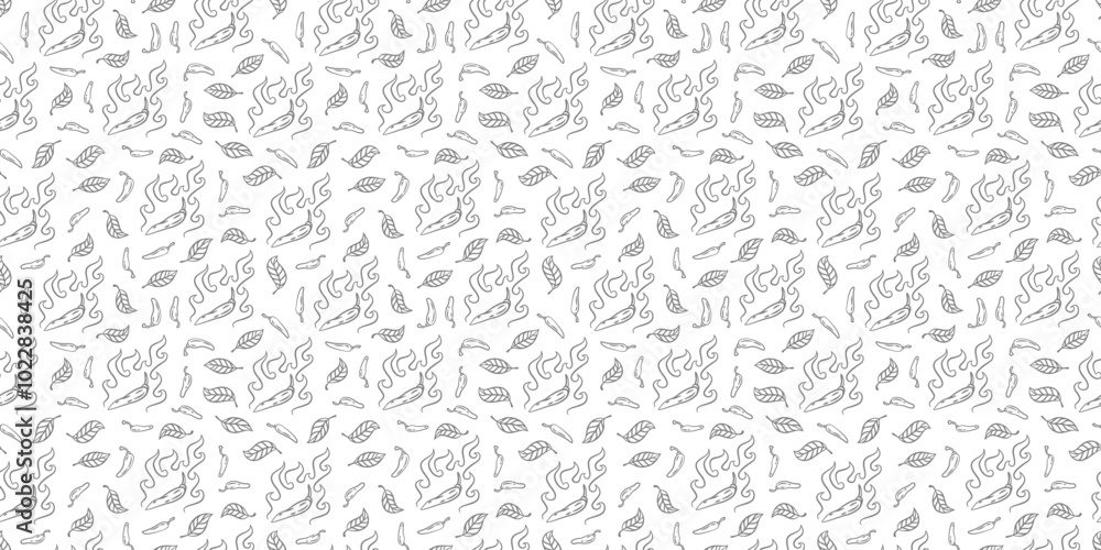 Fototapeta premium chili pattern Background. vintage chili background. pepper pattern background. chili doodle pattern background. hot chili pattern background.
