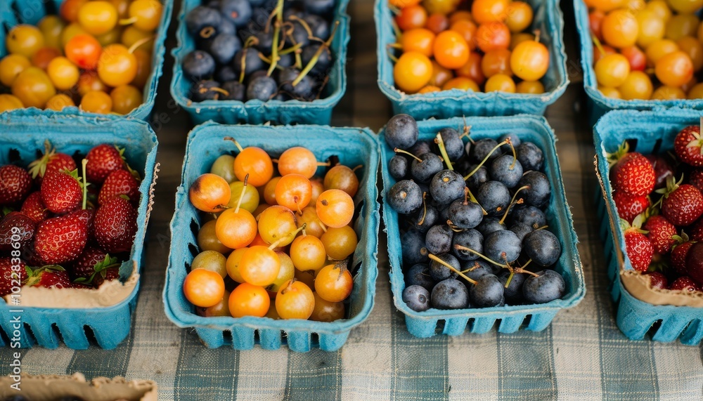 Vibrant farmer s market showcasing a variety of fresh fruits and vegetables for sale Vibrant farmer s market showcasing a variety of fresh fruits and vegetables for sale