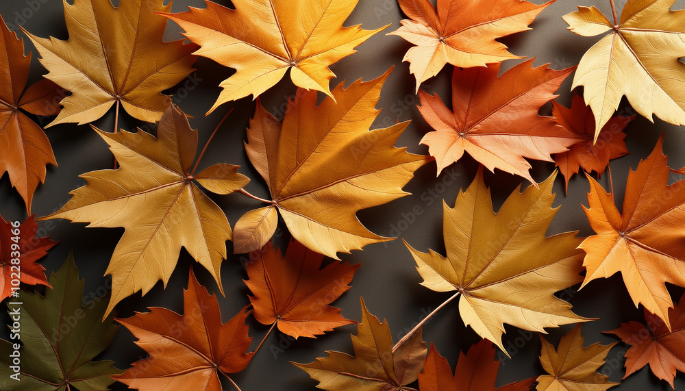 Autumn Leaves in Shades of Orange and Yellow Autumn Leaves in Shades of Orange and Yellow