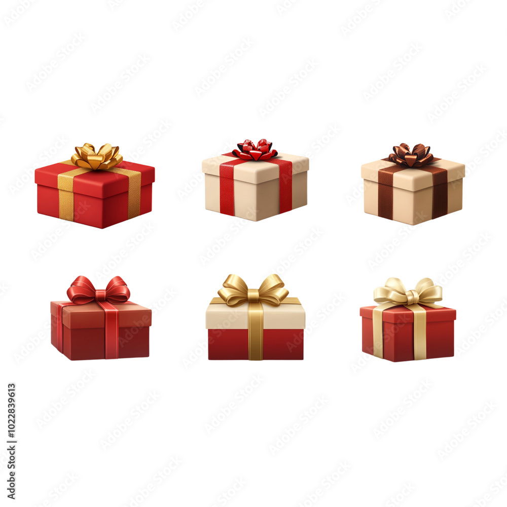 3D rendering of different gift box collections 3D rendering of different gift box collections