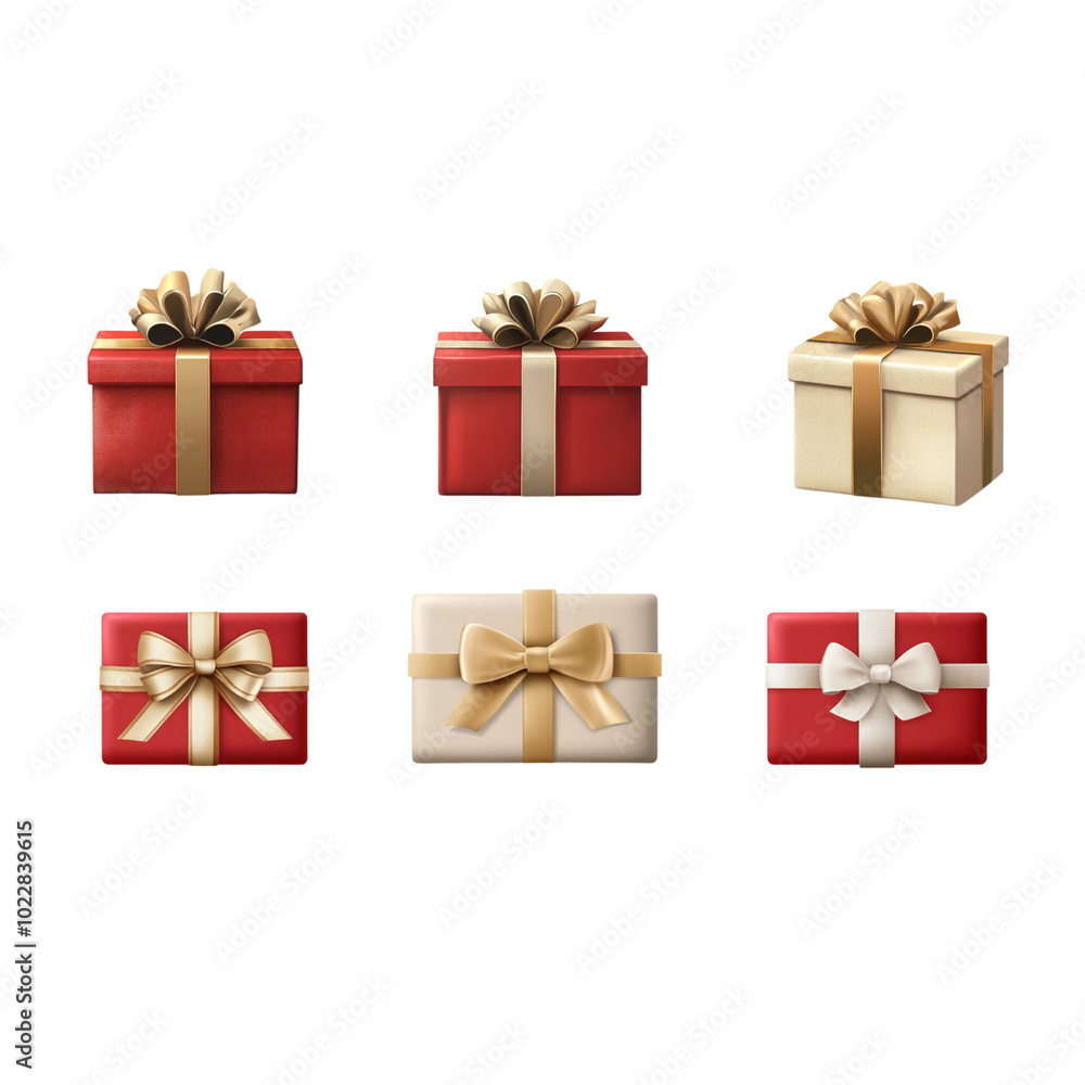 3D rendering of different gift box collections 3D rendering of different gift box collections