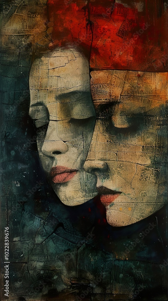 Abstract Portrait of a Couple in Love - Contemporary Art Painting Abstract Portrait of a Couple in Love - Contemporary Art Painting