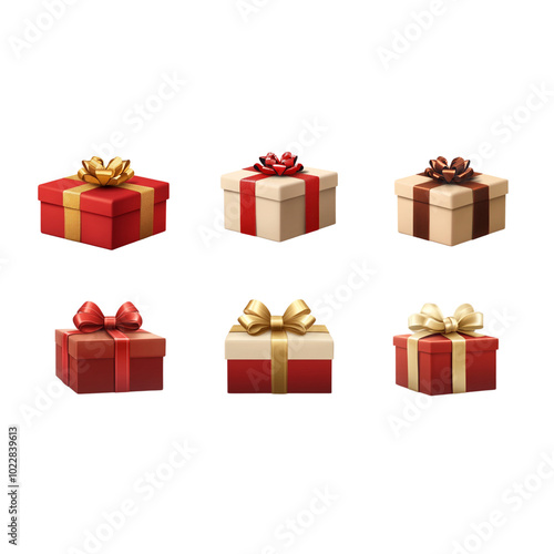 3D rendering of different gift box collections