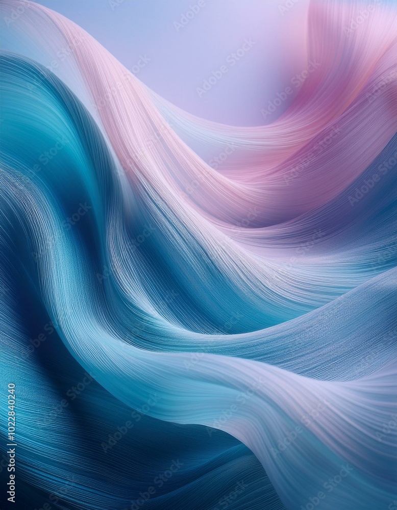 Fototapeta premium flowing fabric gently drifting in mid-air,soft textures and smooth gradients to convey a sense of calm motion.