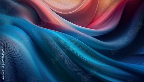 flowing fabric gently drifting in mid-air,soft textures and smooth gradients to convey a sense of calm motion.