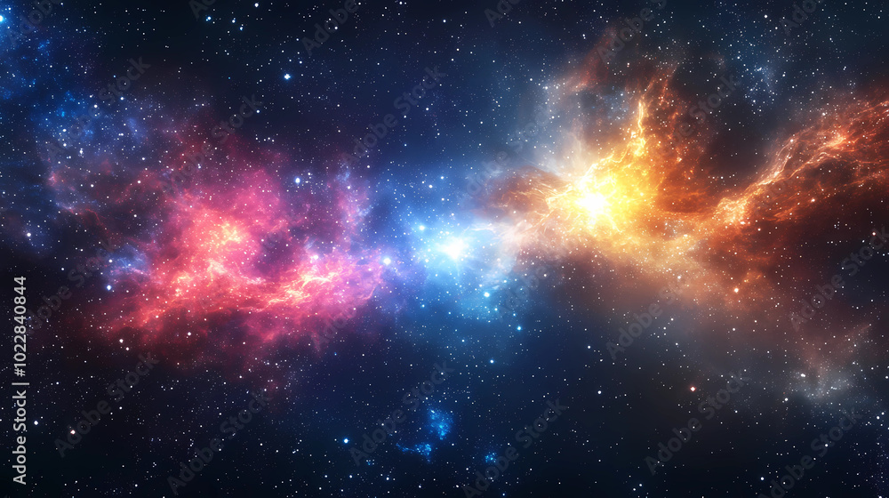 Fototapeta premium Colorful space galaxy cloud nebula. Stary night cosmos. Universe science astronomy. Supernova background wallpaper